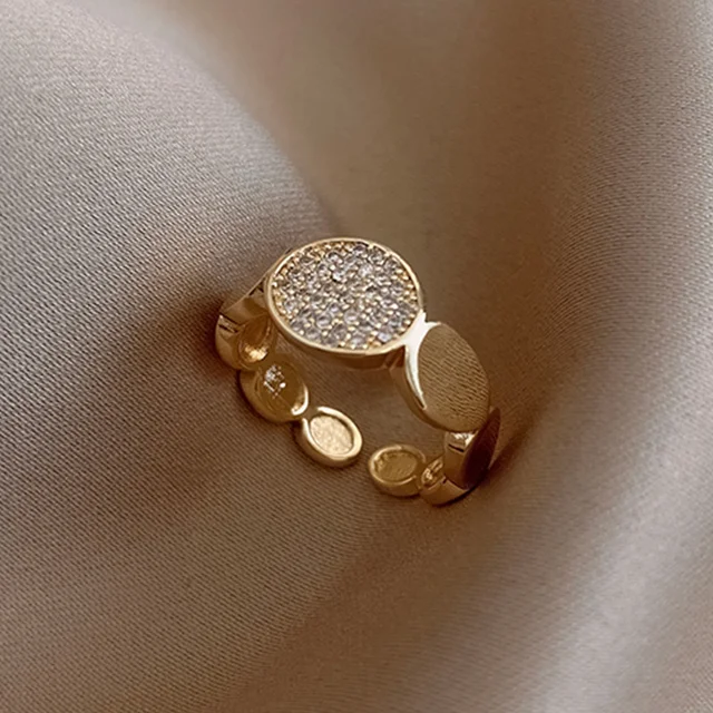 Heiße Verkäufe Unregelmäßigen Hohl Öffnung Ringe Für Frauen Edelstahl Gold Farbe Geometrische Ring Mode Einfache Party Weihnachten_voghion.com