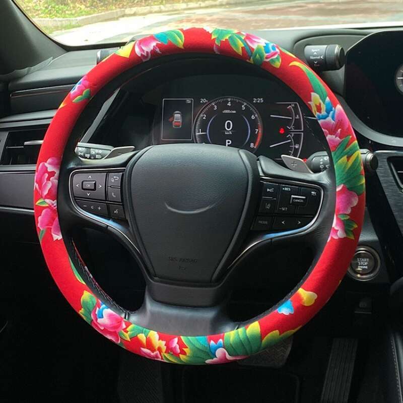 Volan auto Jdm China-Chic Northeast Calico personalizat, modificare creativă, antiderapant, patru anotimpuri_voghion.com