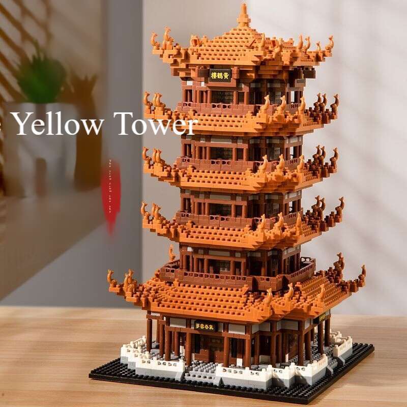 Συμβατό με Lego Yellow Crane Tower Blocks, Four Famous Building Series, Puzzle_voghion.com