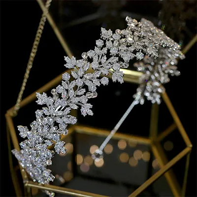 Jewelry Bridal Headwear Hair Accessories JewelryCrowns For Women Wedding AccessoriesCubic Zirconia CrownTiaraBridesmaid_voghion.com