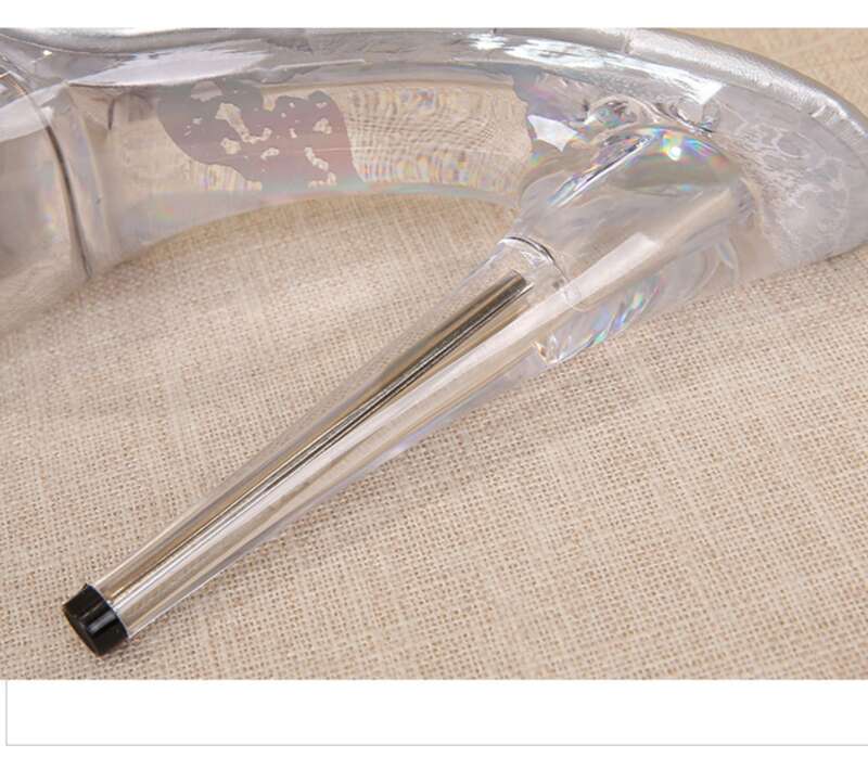 Damskie sandały kryształowe, damskie cienkie przezroczyste wysokie obcasy, wodoodporne buty na platformie do nocnego klubu_voghion.com