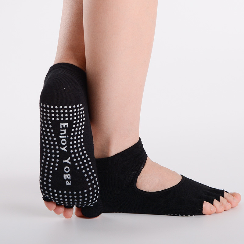 Surge Surge Pure Cotton Sports Yoga Five-Toe Socks With Anti-Slip Sole, Back And Open Toe, Women's Separator Socks, Toe Clip,_voghion.com