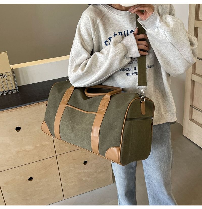 Neutrale Handreisetasche, große Outdoor-Reisetasche, Sport- und Fiesstasche Damen, Retro-Gepäcktasche aus Canvas für_voghion.com