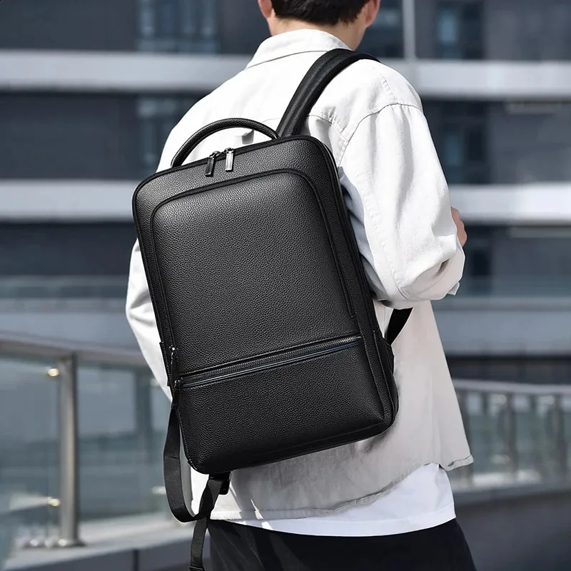 Zaino da uomo in pelle PU con ricarica USB, alla moda, per ufficio, da viaggio, casual, per affari_voghion.com