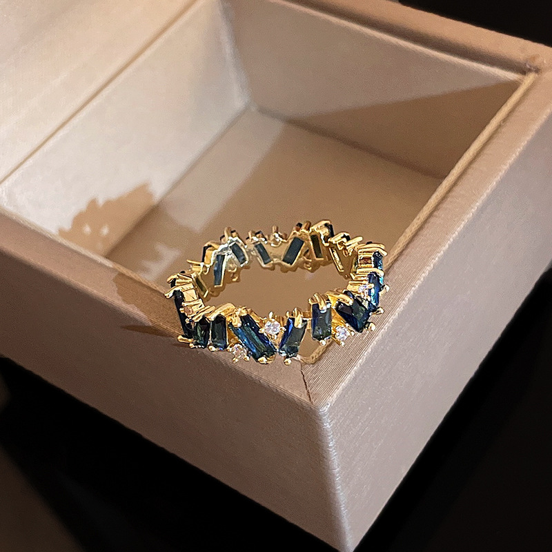 Real Gold Electroplated Irregular Zircon from South Korea Exquisite Fashion Open Ring Light Luxury and High Grade Hand_voghion.com