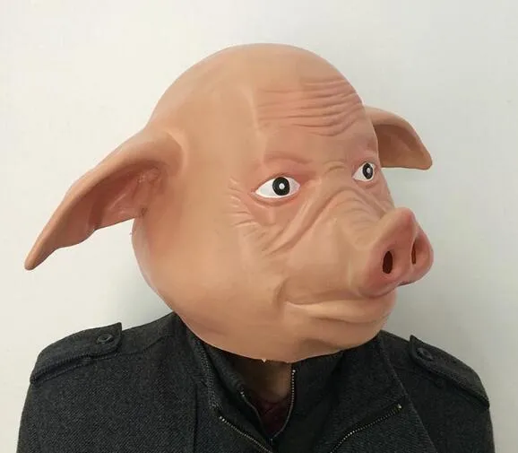 Masque d'horreur cochon Halloween masque facial complet en latex accessoire de déguisement livraison gratuite WL1271_voghion.com