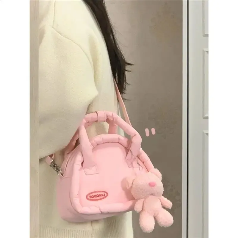 Xiuya Süße, niedliche Handtaschen für Damen, flauschig, weiche Wolken, lässige Umhängetasche im Haruku-Stil, Sommermode, Umhängetasche 240919_voghion.com