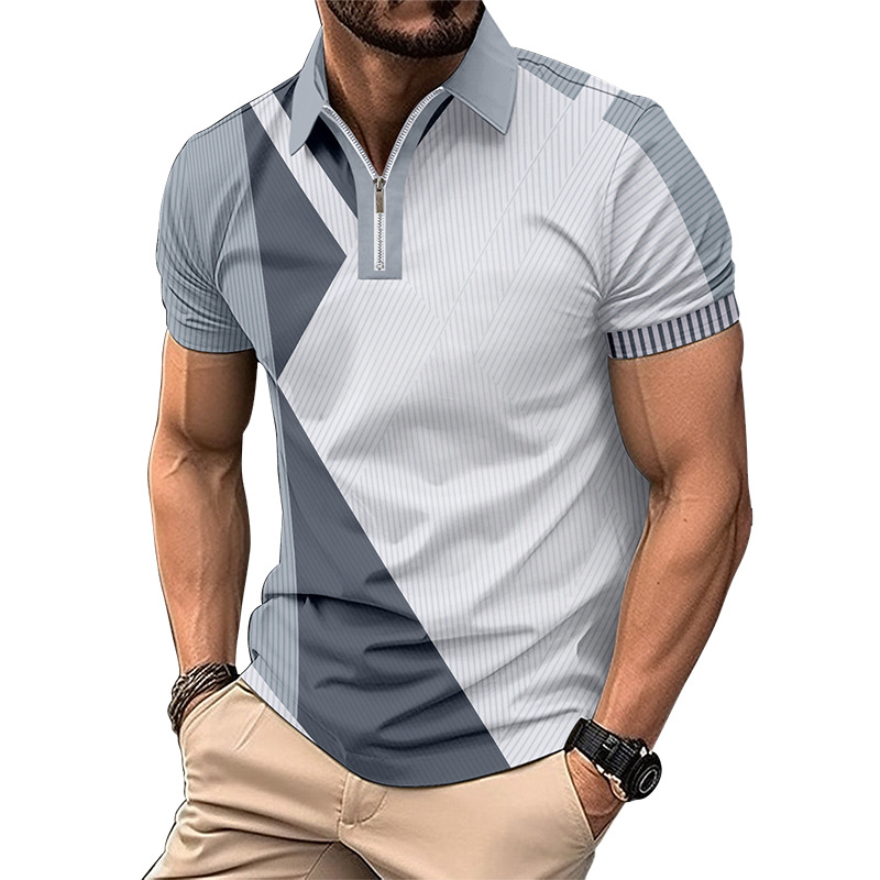 Herrenbekleidung Revers Mode Slim Fit Farblich passendes Herren-T-Shirt POLO-Shirt_voghion.com