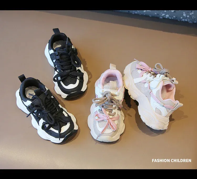 Childrens girls fashionable sports breathable and non slip childrens school running shoes boys version 240912_desvips.com