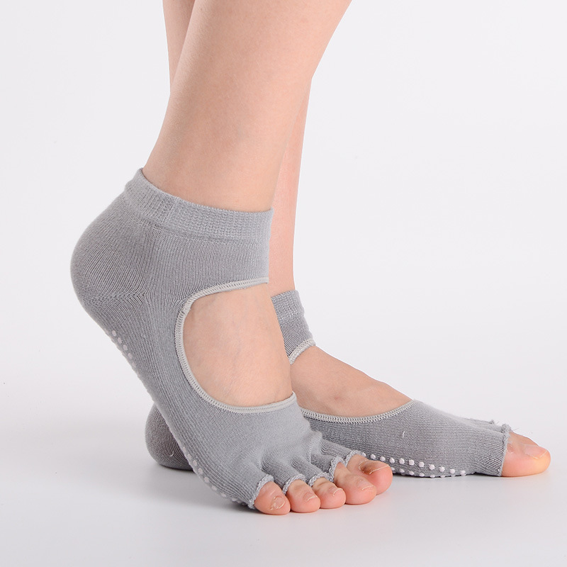 Surge Surge Pure Cotton Sports Yoga Five-Toe Socks With Anti-Slip Sole, Back And Open Toe, Women's Separator Socks, Toe Clip,_voghion.com