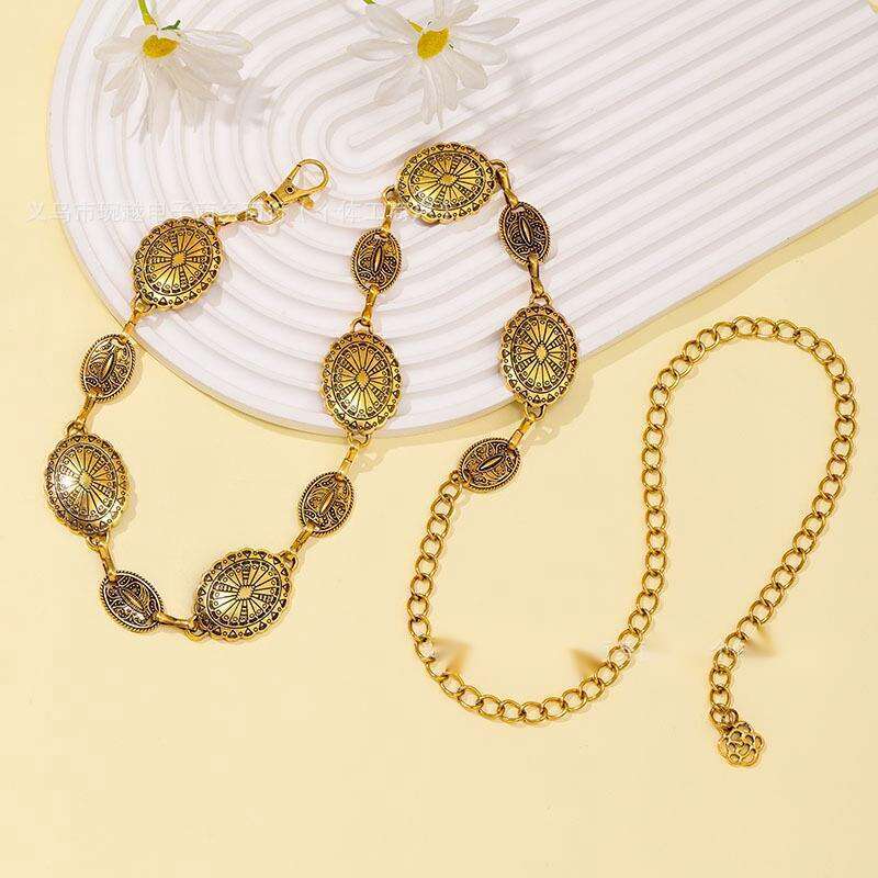Fashionable Women's Belt, High-end Metal Waist Chain, West Asia Versatile Ethnic Dress, Decorative Dress_voghion.com