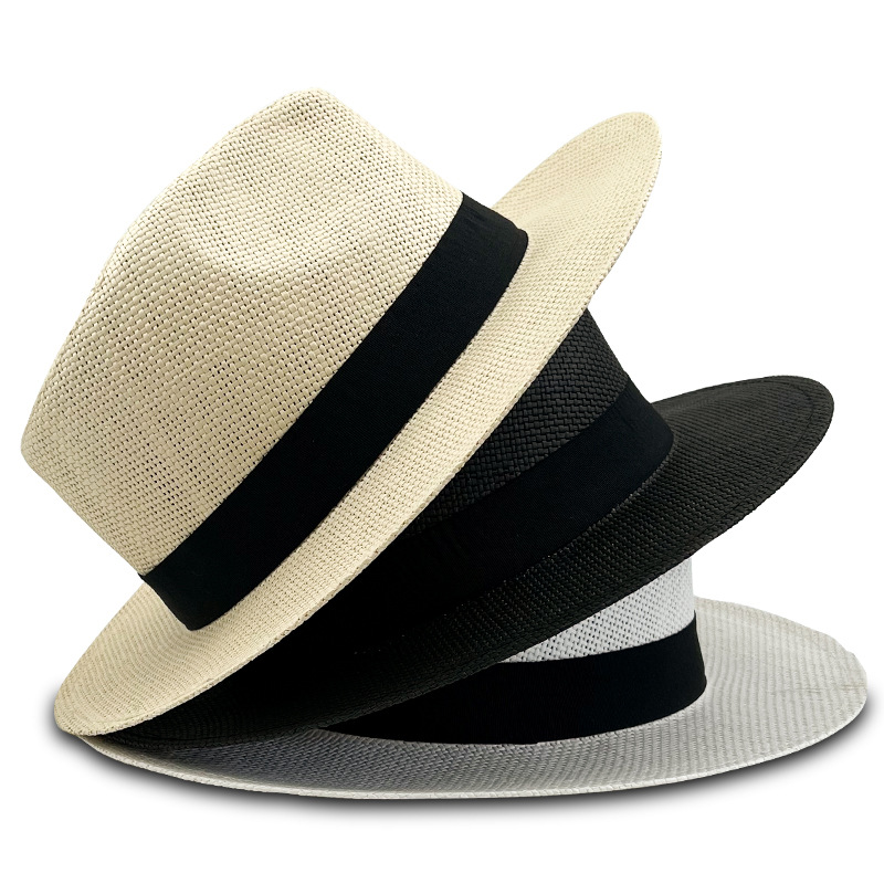 Cross-border five-point grass Panama paper straw hat summer foldable Raffia sun hat breathable sun protection sun hat_voghion.com