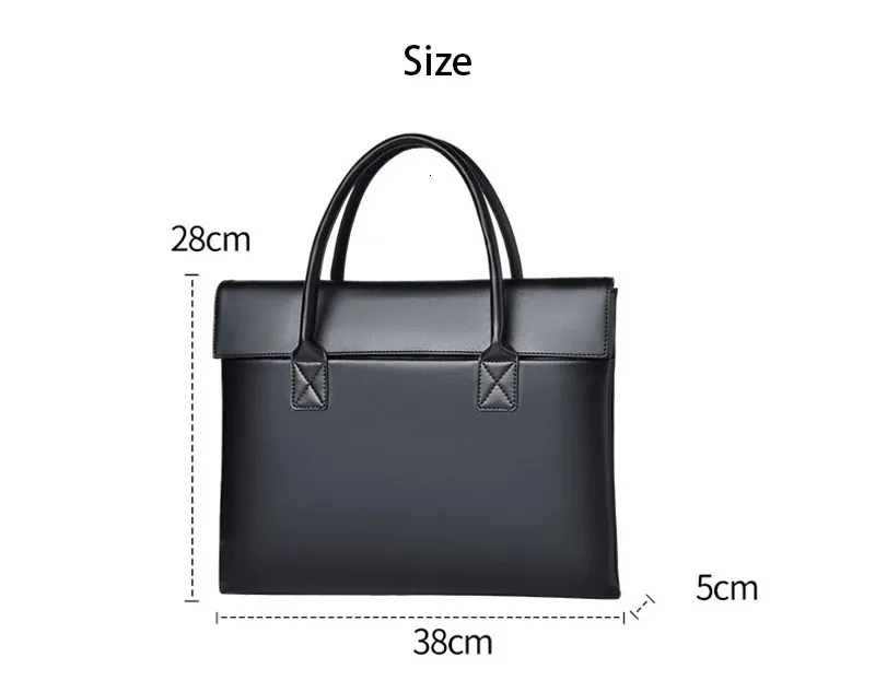 Cartella da donna Borsa esecutiva in pelle PU Borsa da ufficio Lavoro d'affari Pendolarismo Riunione Borsa semplice e resistente per uomo 14 pollici_voghion.com