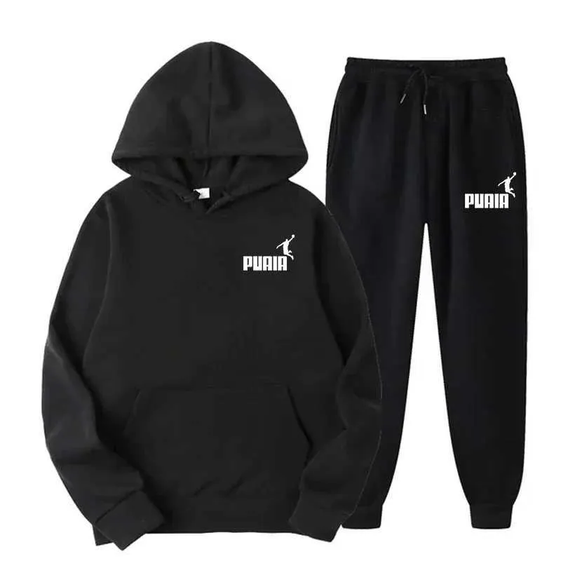 Herren Herbst und Winter Sweatshirt für Paare Jogging Kapuzenpullover + Sporthose Zweiteiliges Set T-Shirt Freizeitkleidung_voghion.com