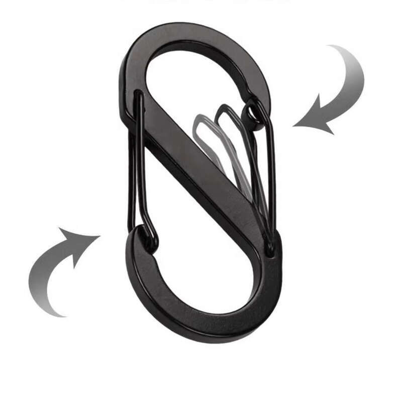 Aluminum Alloy S-shaped Mountain Climbing Keychain, Octagonal Buckle, Travel Backpack, External Hook, Hat, Water Bottle_voghion.com