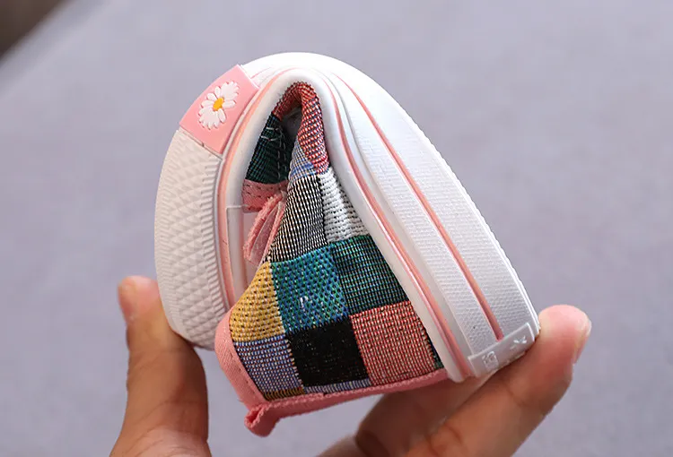 Children's Casual Shoes High Top Toddlers Kids Canvas Sneakers for Boys Girls Fashion Classic Checkered Soft Rubber Sole_voghion.com
