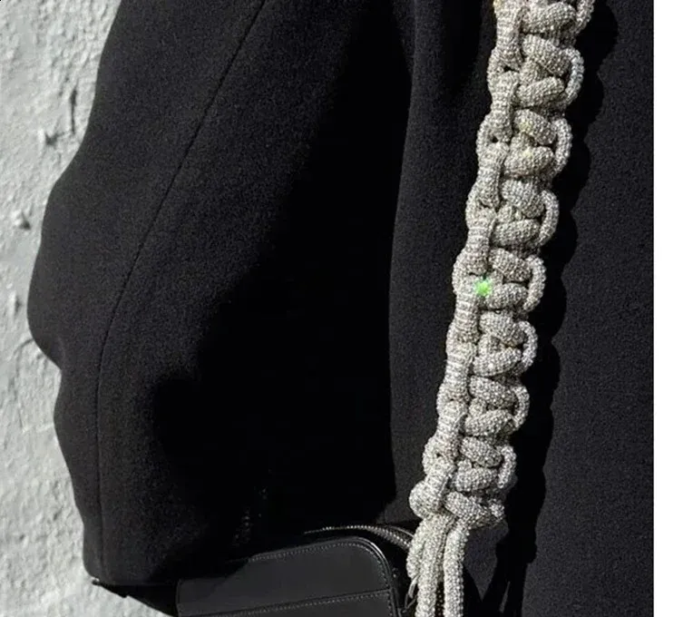 Dikke Rhie Crystal Chain Bag Toepassen op Vrouwentassen Handgemaakte Pasta Geweven Dia Handtassen Schouderband Accessoires 240725_voghion.com