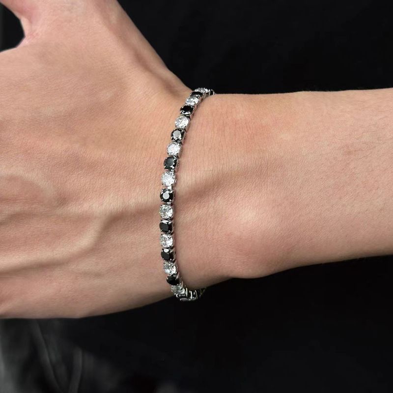 Bracciale tennis in zircone e titanio per uomo e donna_voghion.com