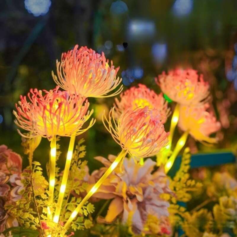 Nueva lámpara LED de diente de león con energía solar para enchufar en el suelo, para exteriores, para decorar patios, con simulación de césped y césped._voghion.com