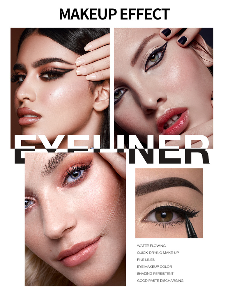 YANQINA Yanqina Scepter su geçirmez, tere dayanıklı, serin siyah renkli eyeliner sıvı kalem_voghion.com