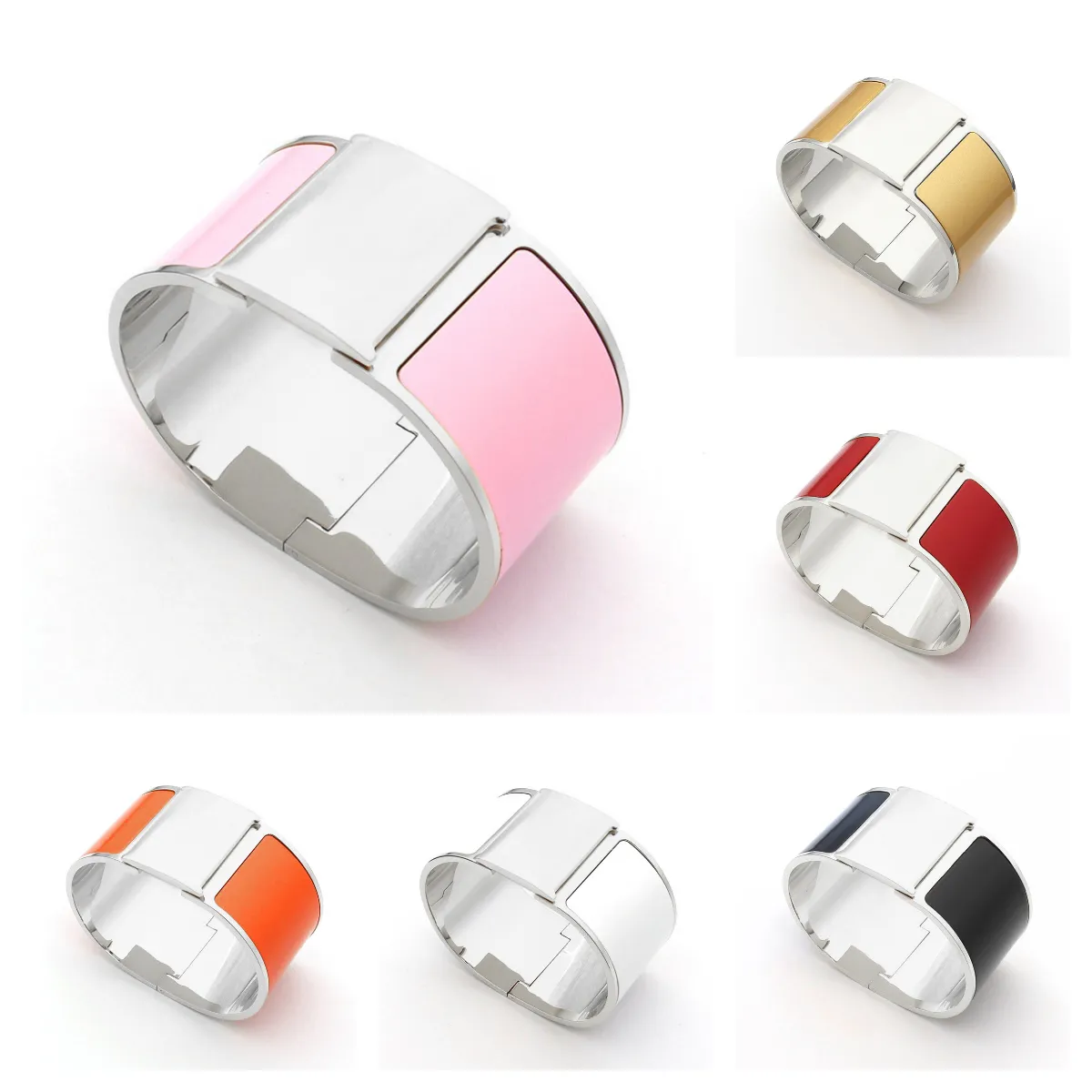 33mm breites Manschettenarmband für Damen, Designer-Armreif, vergoldeter Schmuck, hochwertiger Edelstahl, Sier-Armband, goldenes Herrenarmband_voghion.com