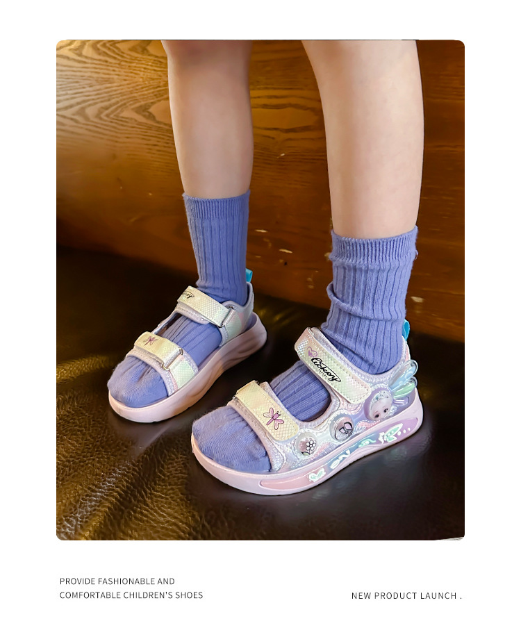 2024 New Children's Princess Elsa Beach Shoes Trendy Brand Big Girl's Summer Sandals_voghion.com