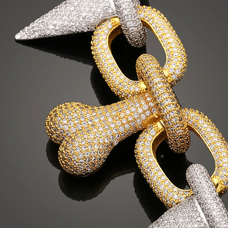 Iced Out Cuban Link Chain Necklace For Men Prong Set Jewellery_voghion.com