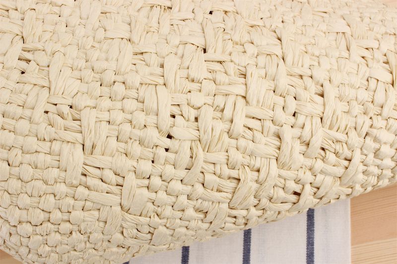 Modische einfache einfarbige Papiertasche im Retro-Stil mit Kontrastfarbe und großem Fassungsvermögen für den Urlaub,_voghion.com