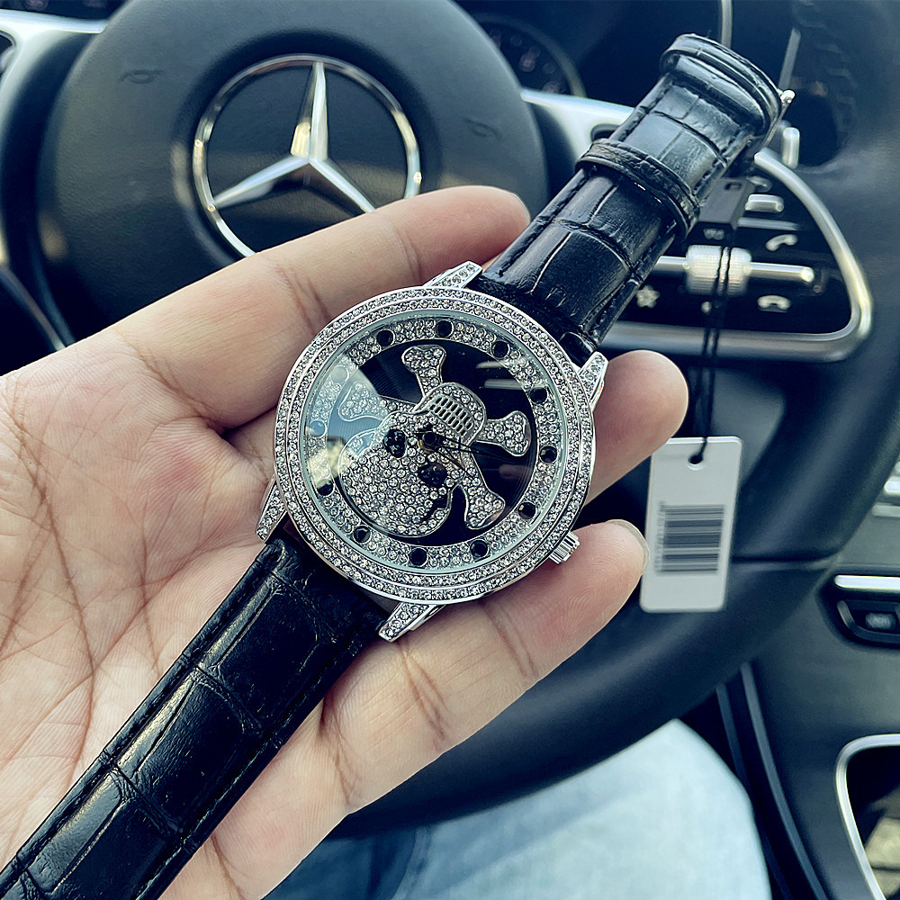 Orologio da donna alla moda, quadrante grande universale, costantemente in funzione, cinturino in vera pelle impermeabile, orologio al quarzo da uomo_voghion.com