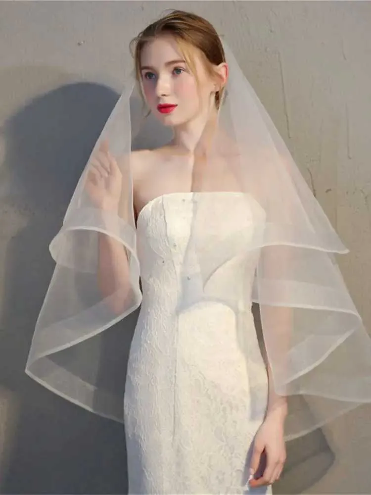 Gioielli per capelli da sposa, semplici, corti, a doppio strato, per abito da sposa, accessori di vendita calda con pettine per capelli_voghion.com