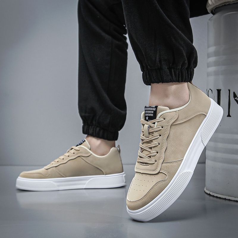 Große Größe 45 2024 Herren 46 Ledergesicht Modische Und Vielseitige Trendige Casual Board Weiche Sohlen Low Top Schuhe_voghion.com