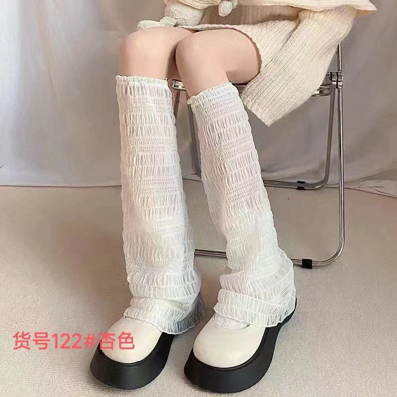 Calzini estivi con protezione solare, neri, sottili e sexy, a gamba larga, in pizzo, da donna, lunghi e traforati_voghion.com