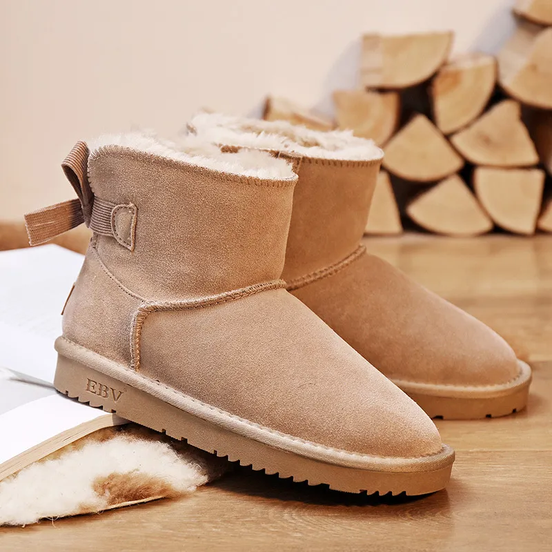 Women's Snow Boots With Plush Insulation And Cotton Comfort_voghion.com