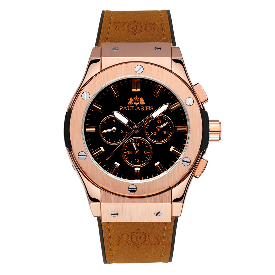 nical Multifunctional Luminous Rose Gold Tape Men's AUTOMATIC WATCH_voghion.com