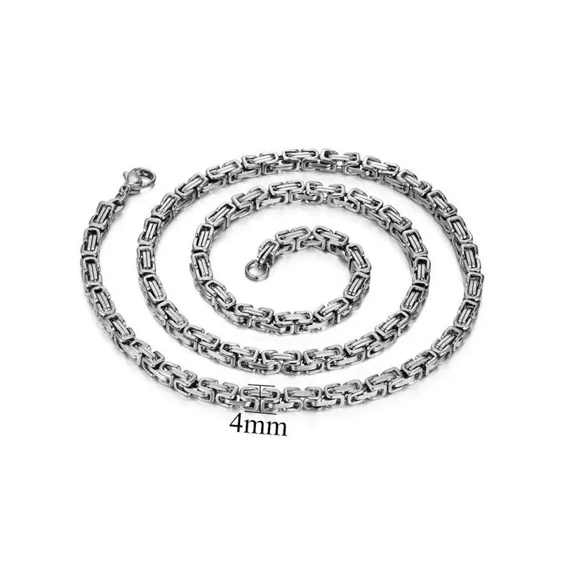 Men's Byzantine Chain Necklace In 14k Gold - Classic Gold Style_voghion.com