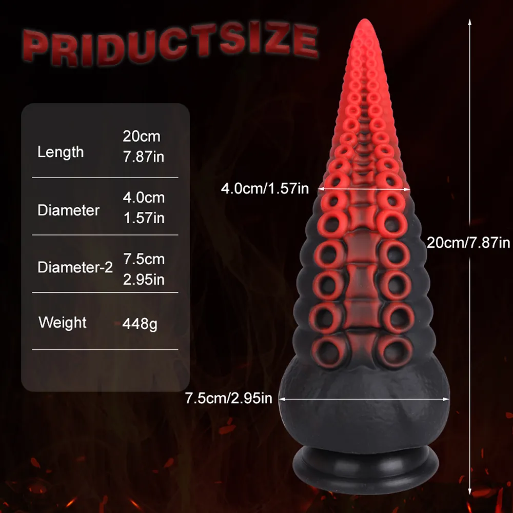 Tentacoli di polpo Plug Massaggio prostatico Buttplug Giocattoli sessuali per donna/uomo Enormi dildo anali in silicone_voghion.com