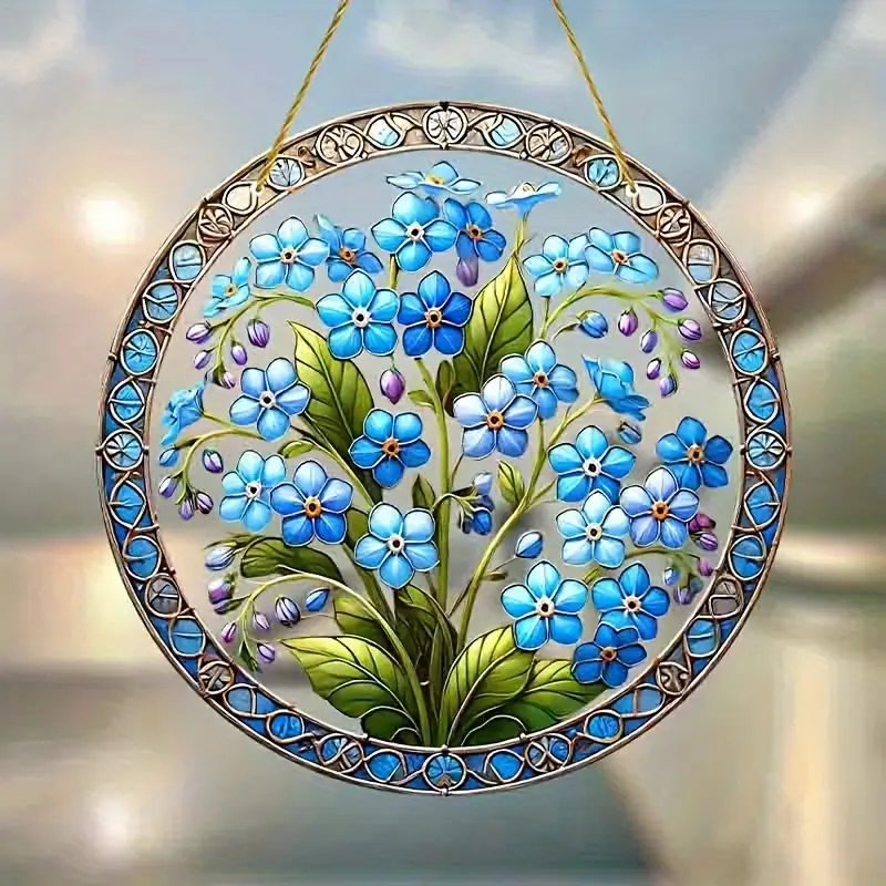 Acchiappasole Glam Forget-Me-Not 8x8 pollici - Decorazione da parete in vetro acrilico per camera da letto e soggiorno - Elegante regalo di inaugurazione della casa_voghion.com