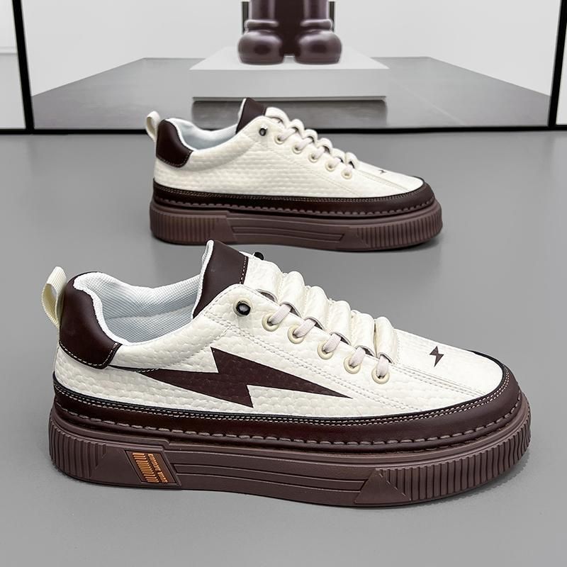 Vielseitige Casual Boardschuhe für Herren im Frühling, Teenager können auf Lederoberflächen treten, mit dicken Sohlen_voghion.com