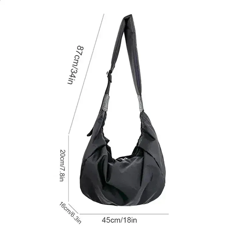 2024 Mode Sommer Große Kapazität Casual Nylon Frauen Koreanischen Stil Hobos Jugend Crossbody Umhängetasche 240827_voghion.com