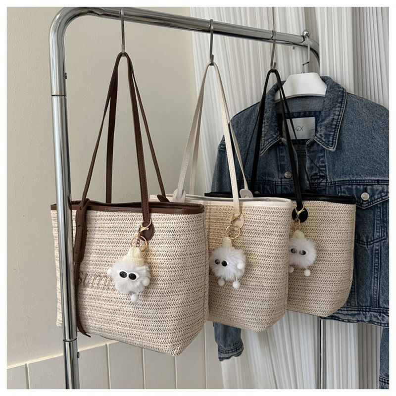 Große Kapazität Gras gewebt Tote - neue Single-Schulter Modetrend koreanische Version Make-up vielseitige Damentasche_voghion.com