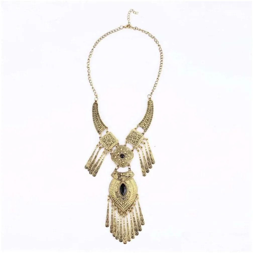 Colares com pingentes 2024 Moda Gypsy Collares Gargantilha Colar boêmio Collier Femme Jóias Declaração Vintage Mulheres_voghion.com