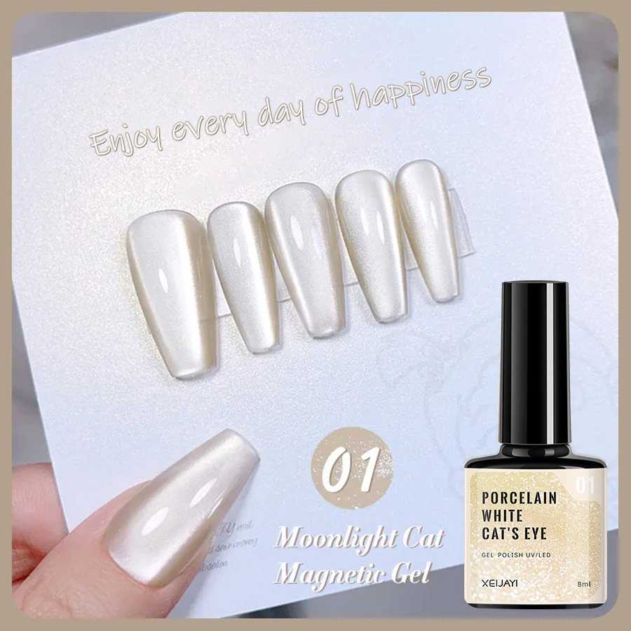 Nails Art & Tools New autumn and winter porcelain white moonlight cat's eye whitening nail polish glue flash nail salon dedicated_voghion.com