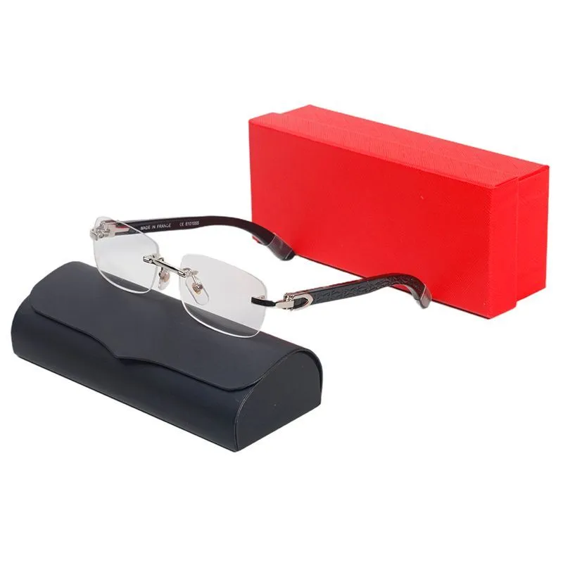 Carti Glasses Occhiali da sole firmati per uomo e donna Oro Argento Metallo Rettangolo Ottico Montatura in legno Grigio Marrone Trasparente_voghion.com