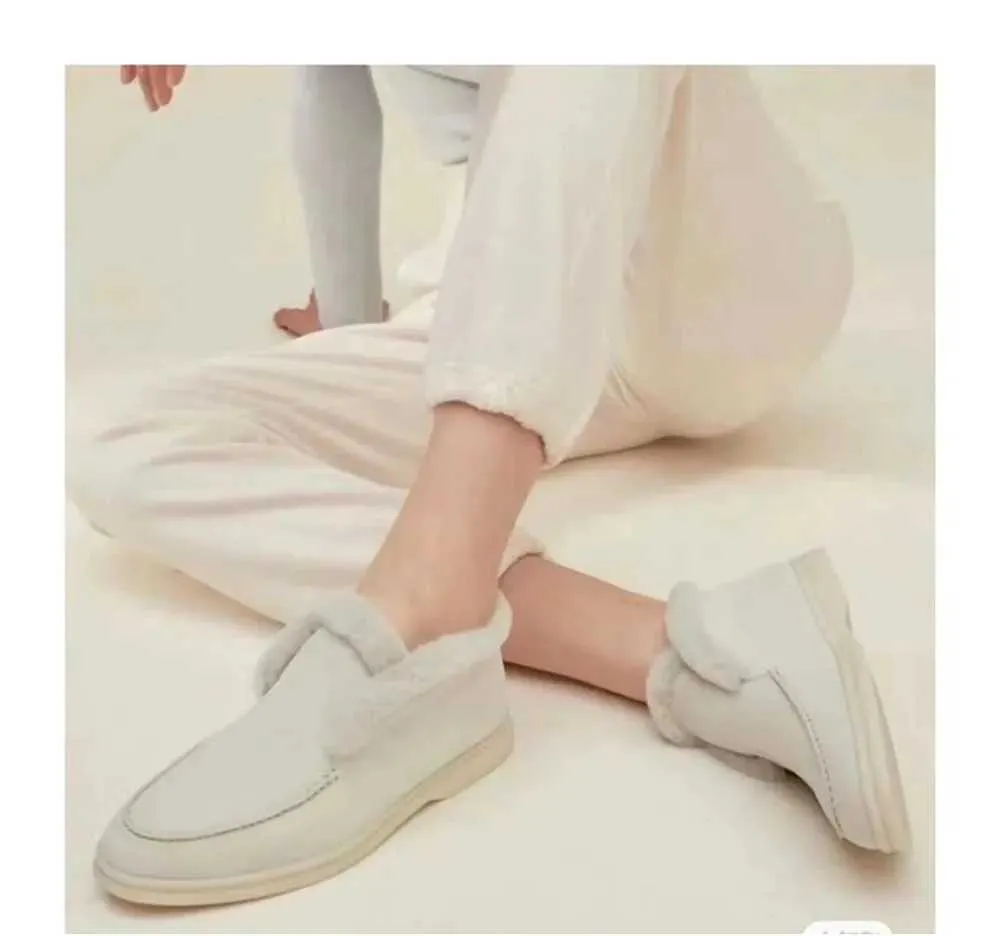 Casual Winter Short Snow Boots for Women Natural Wool Fur Loafers Cow Suede Warm Flat Shoes L * P z241106_voghion.com