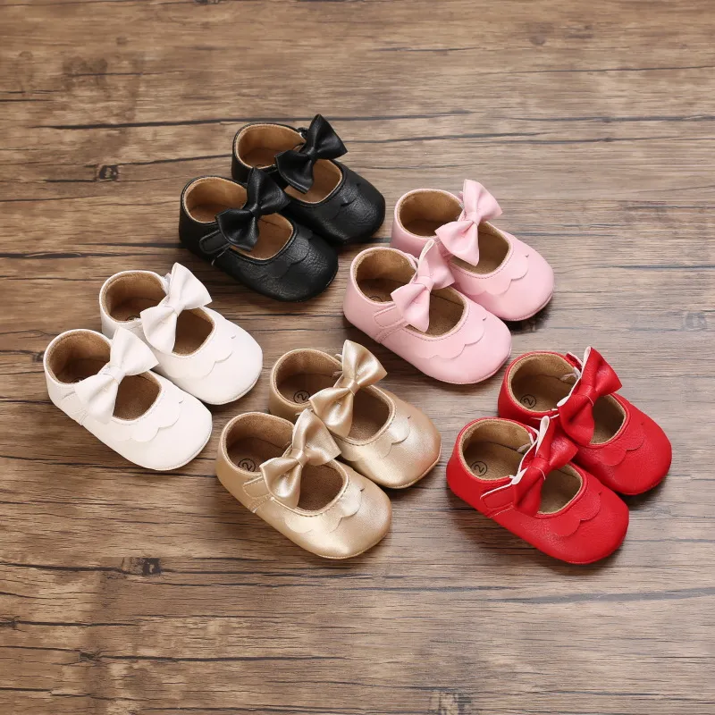 Scarpe per neonati con fiocco e suola morbida, per culla, per bambine, principesse, Littlesprouts_voghion.com