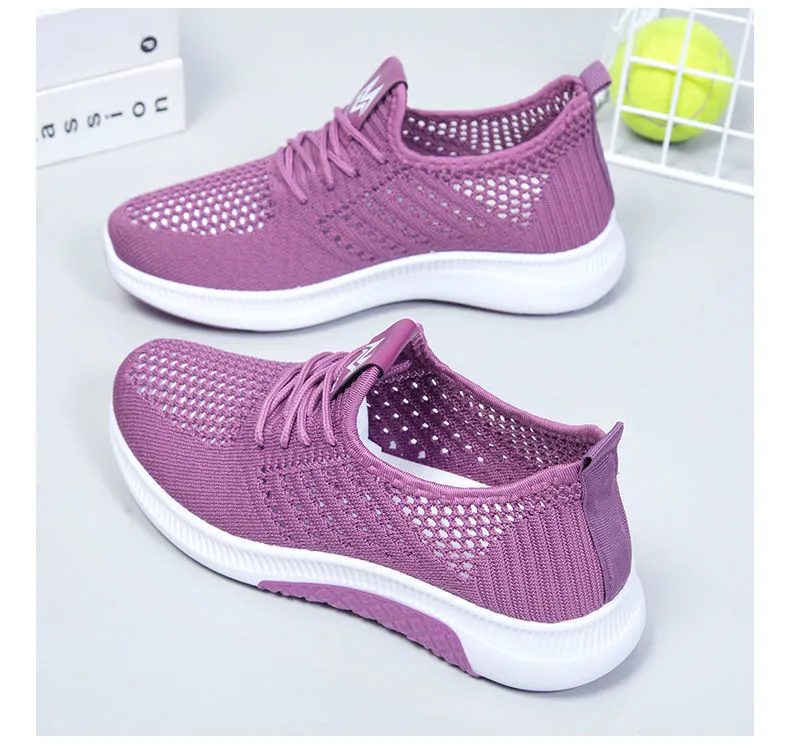 Flat Casual Fashion Breathable Mesh Vulcanized Shoes Women Sneakers Summer Ladies Boat Shoe atos Para Mujer_voghion.com