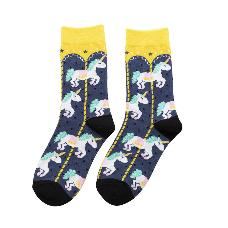 Calcetines de algodón estampado cartoon estilo hip hop para mujer_voghion.com