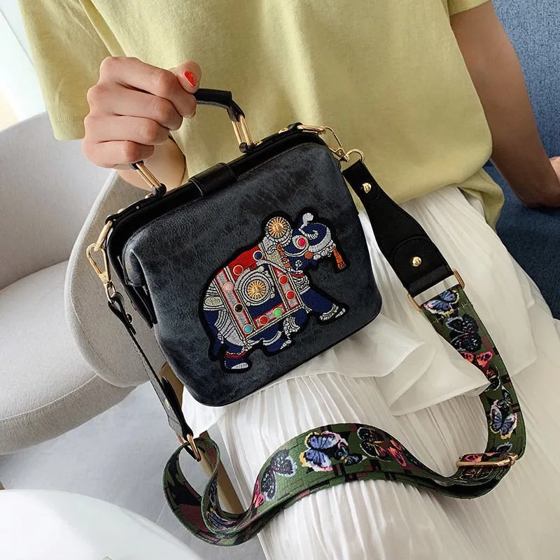 Designer-Handtaschen Crossbody Elefant bestickte Taschen für Frauen Lederhandtasche Menger Bag Geldbörsen Schulranzen_voghion.com