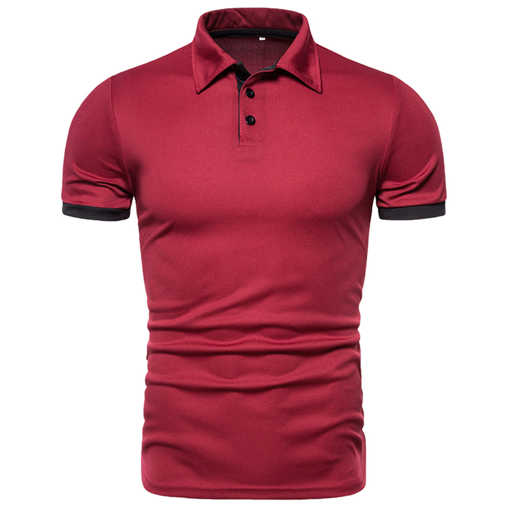 Herren Poloshirt Einfarbig Kurzarm Modisches Business Freizeit_voghion.com
