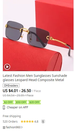 Sonnebrëller Fraen Männer Moud Alphabet Sonnebrëller Mark Quadrat Brëller Retro Klassesch Ketten Sonnebrëller gëeegent fir all_voghion.com